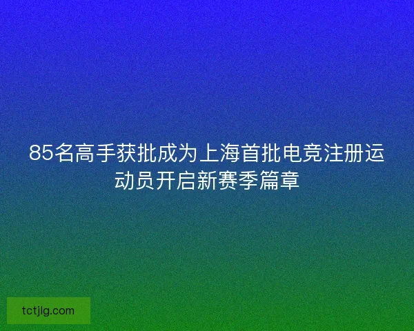 85名高手获批成为上海首批电竞注册运动员开启新赛季篇章